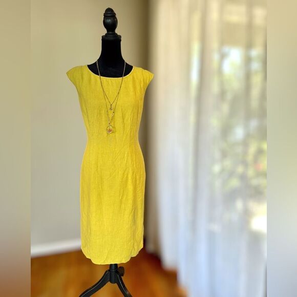 Layfayette 148 New York 100% Linen lined MIDI dress Size 2 - Picture 2 of 13